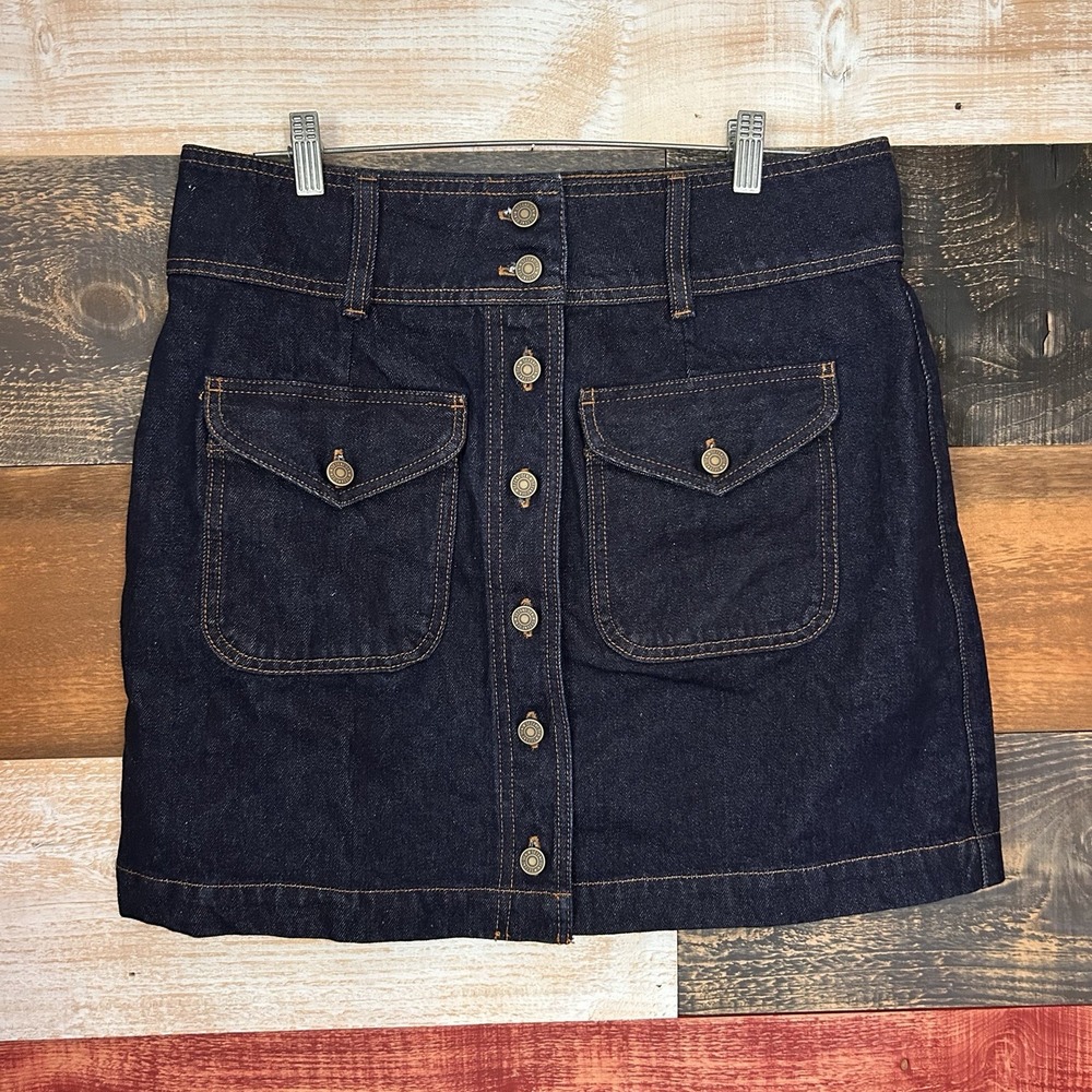 Sezane Bettie Skirt Women’s Size 44 34in Dark Denim Mini